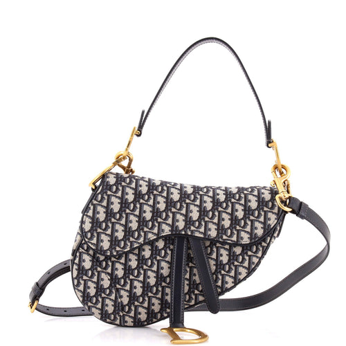 Saddle Handbag with Strap Oblique Canvas Medium