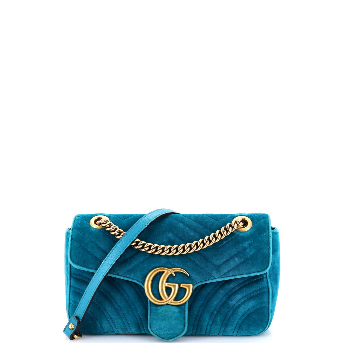 Gucci GUCCI GG Marmont Flap Bag Matelasse Velvet Small