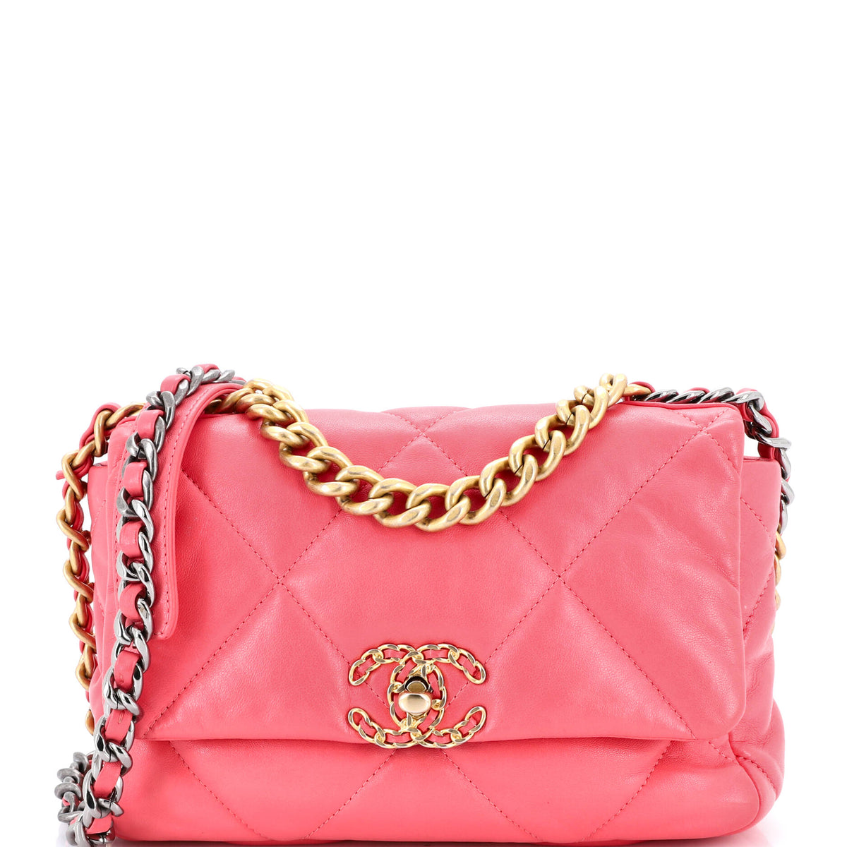 Chanel CHANEL 19 Flap Bag Quilted Leather Medium