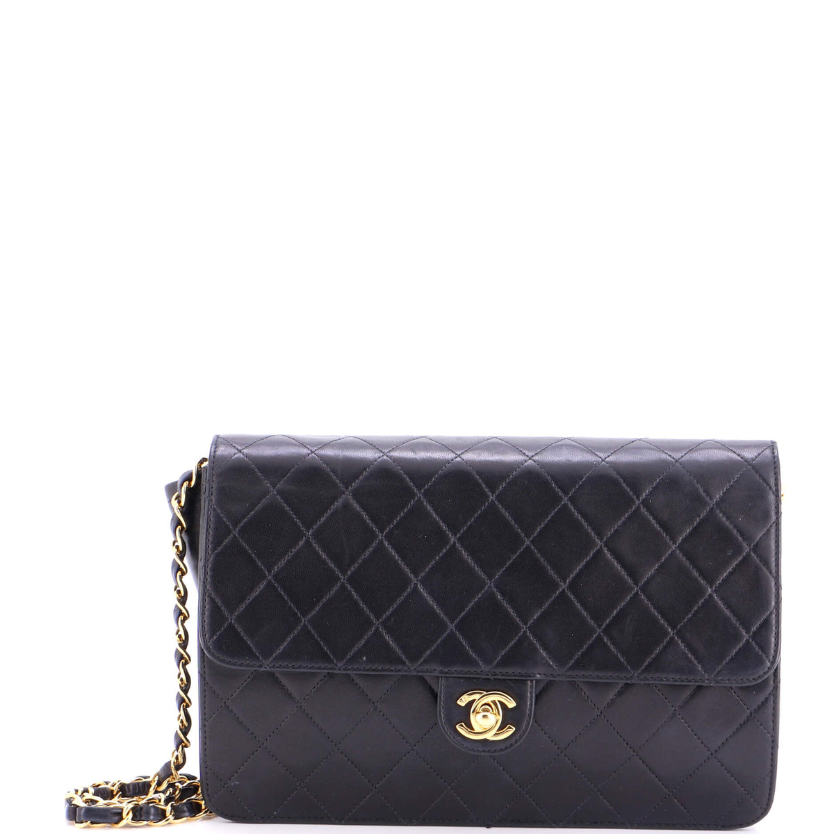 Chanel CHANEL Vintage Clutch with Chain Quilted Leather Medium