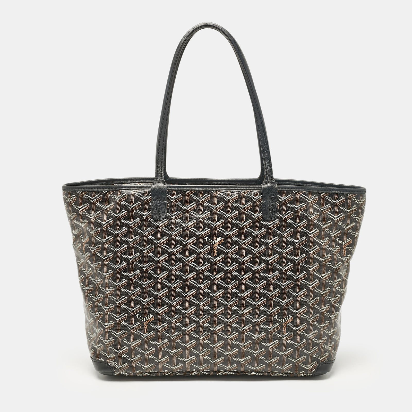 Goyard Schwarze Artois PM Tote aus beschichtetem Canvas und Leder von Goyardine