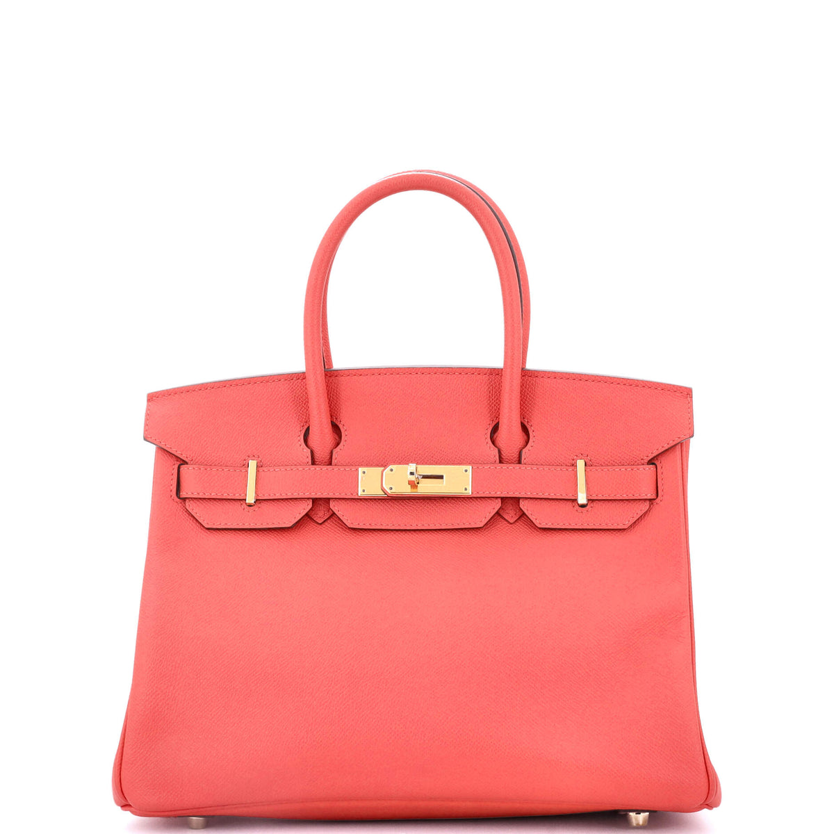 Herm?s Birkin Handbag Rouge Pivoine Epsom with Gold Hardware 30