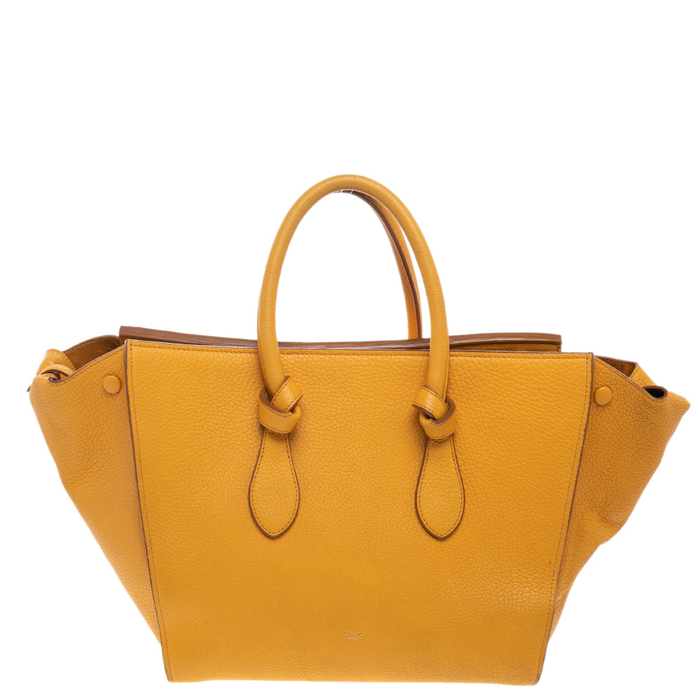 Celine Yellow Leather Small Tie Tote