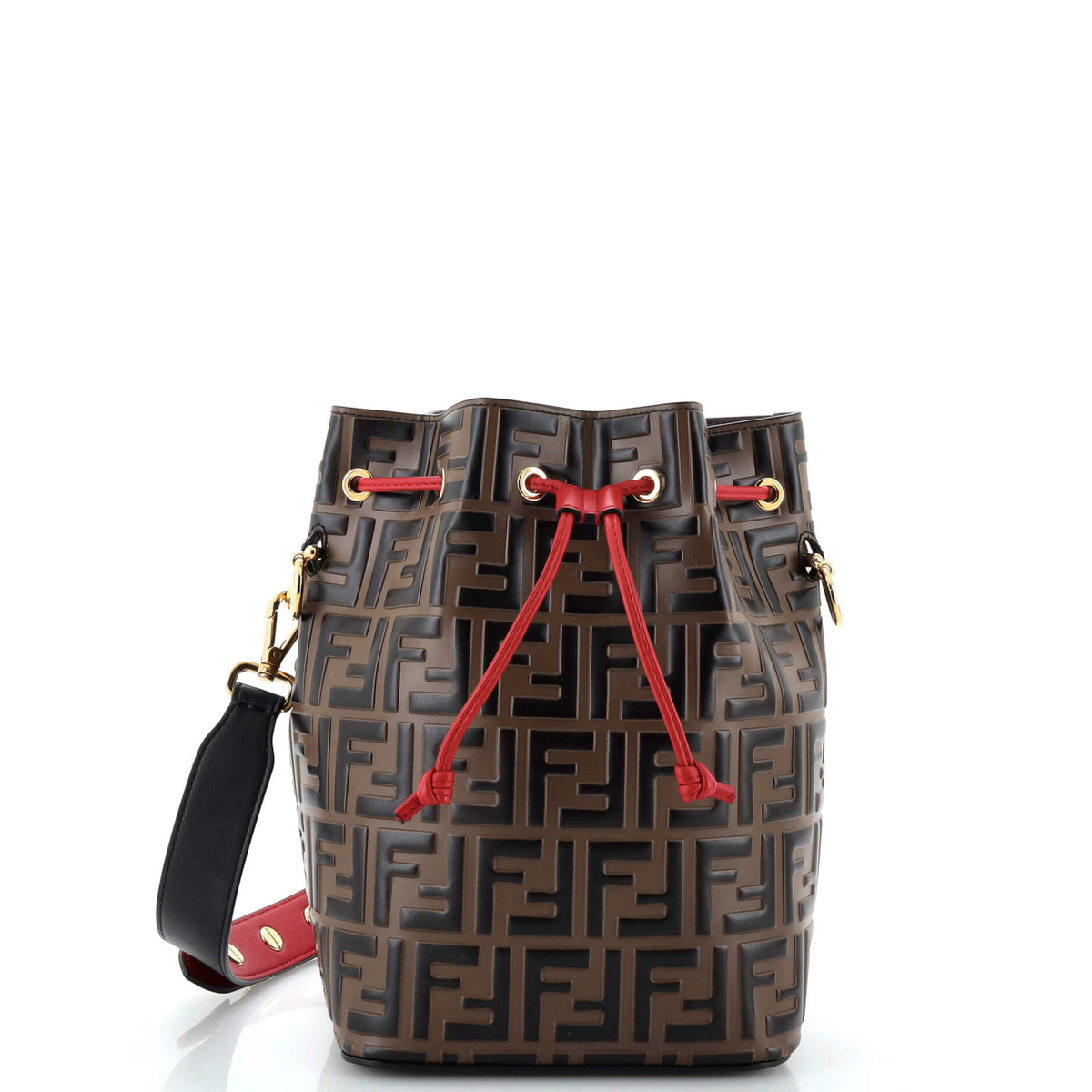 Fendi FENDI Mon Tresor Bucket Bag Zucca Embossed Leather Small