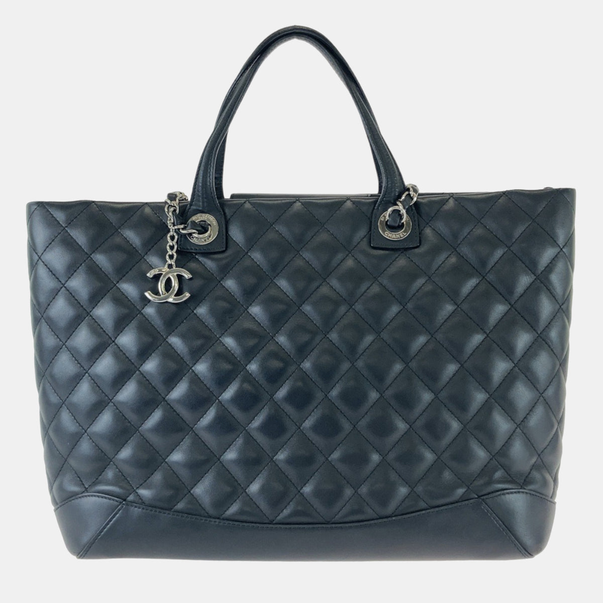 Chanel Blue Small Quilted Calfskin Easy Shopping Tote Bag