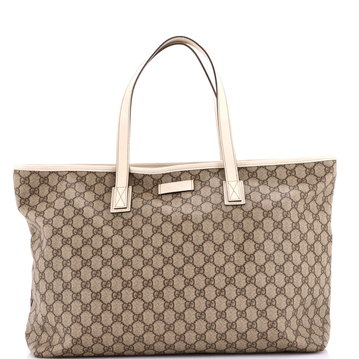 Gucci GUCCI Plus Tote GG Coated Canvas with Leather Large