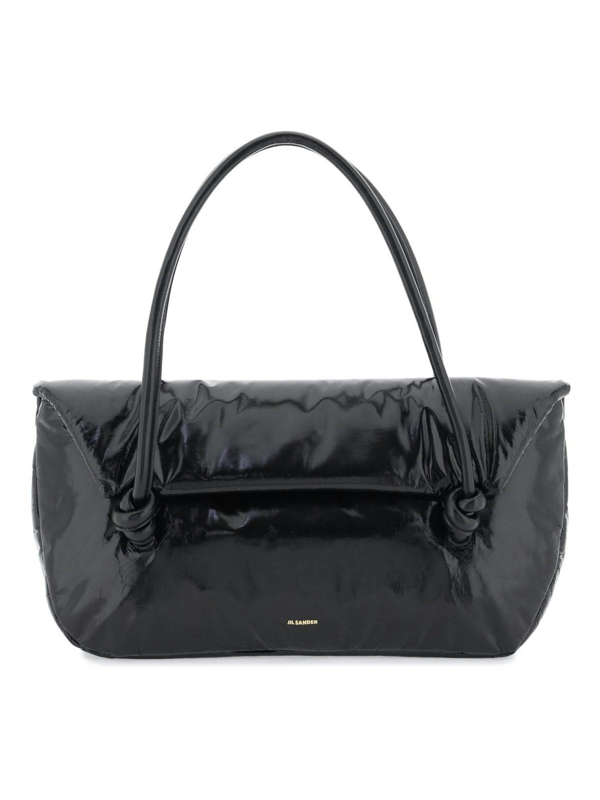 Jil Sander Women's Padded Leather Shoulder Bag in Black | J07ZH0021P6589