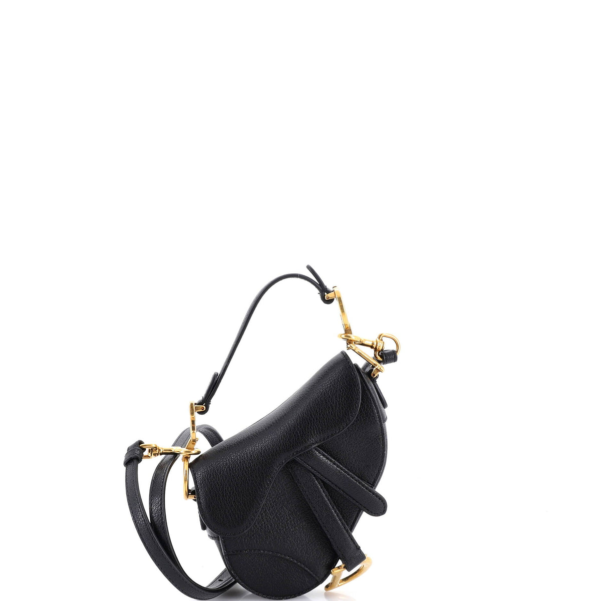 Christian Dior Saddle Handbag Leather Micro