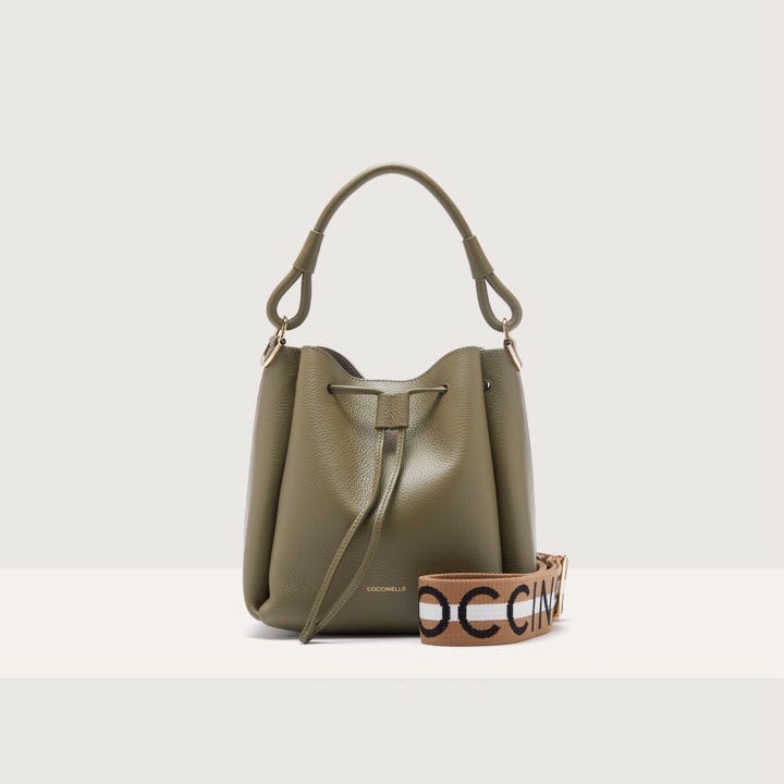 Coccinelle Grained Leather Bucket Bag Eclyps Small