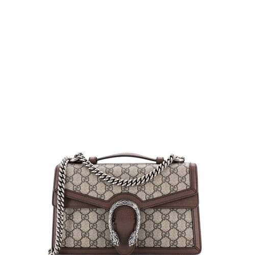 GUCCI Dionysus Top Handle Chain Bag GG Coated Canvas Small