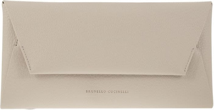 Brunello Cucinelli Women's Leather Cross-Body Bag in Stone | MBVND2563