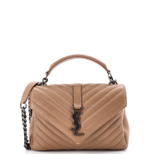 Classic Monogram College Bag Matelasse Chevron Leather Medium