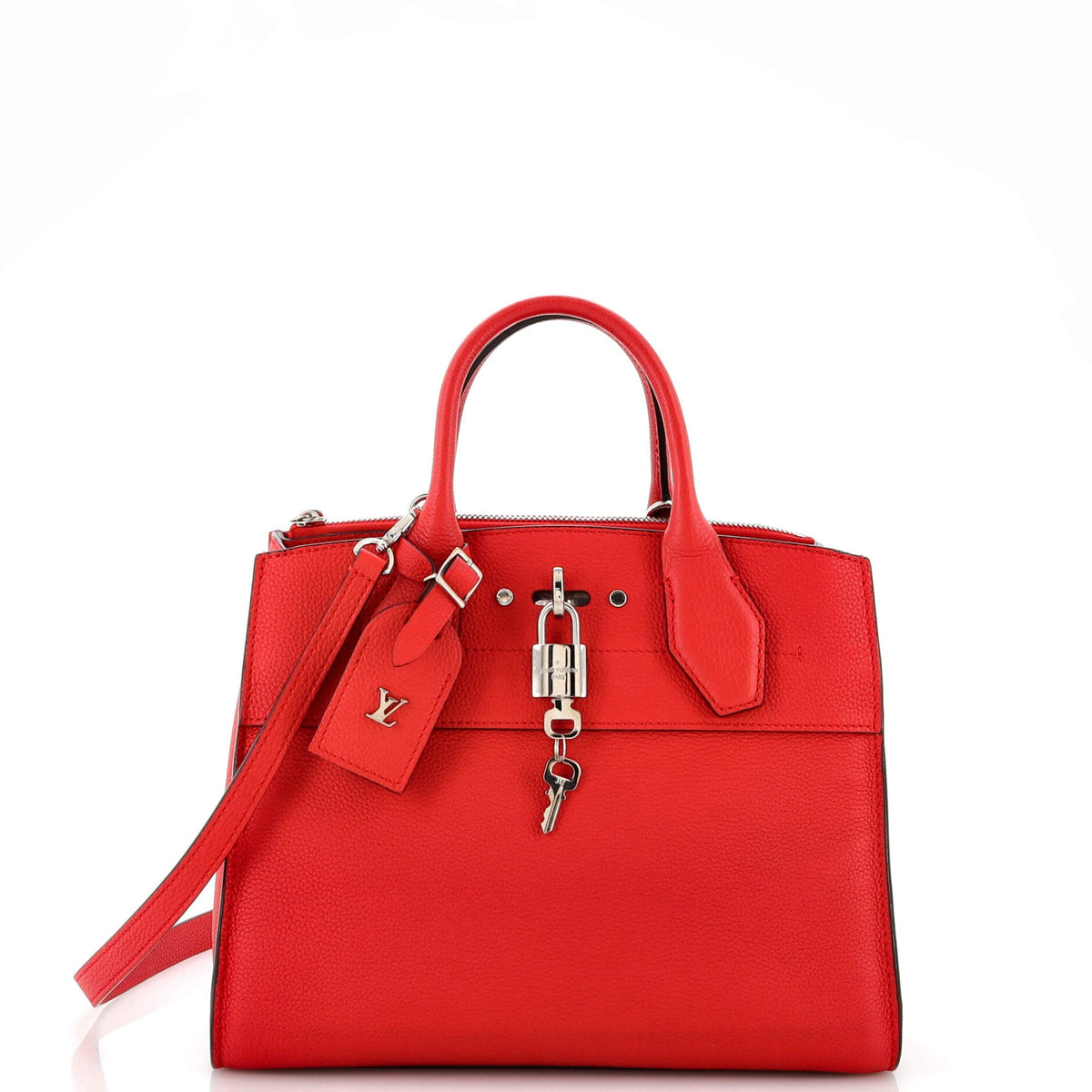 Louis Vuitton City Steamer Handbag Leather PM