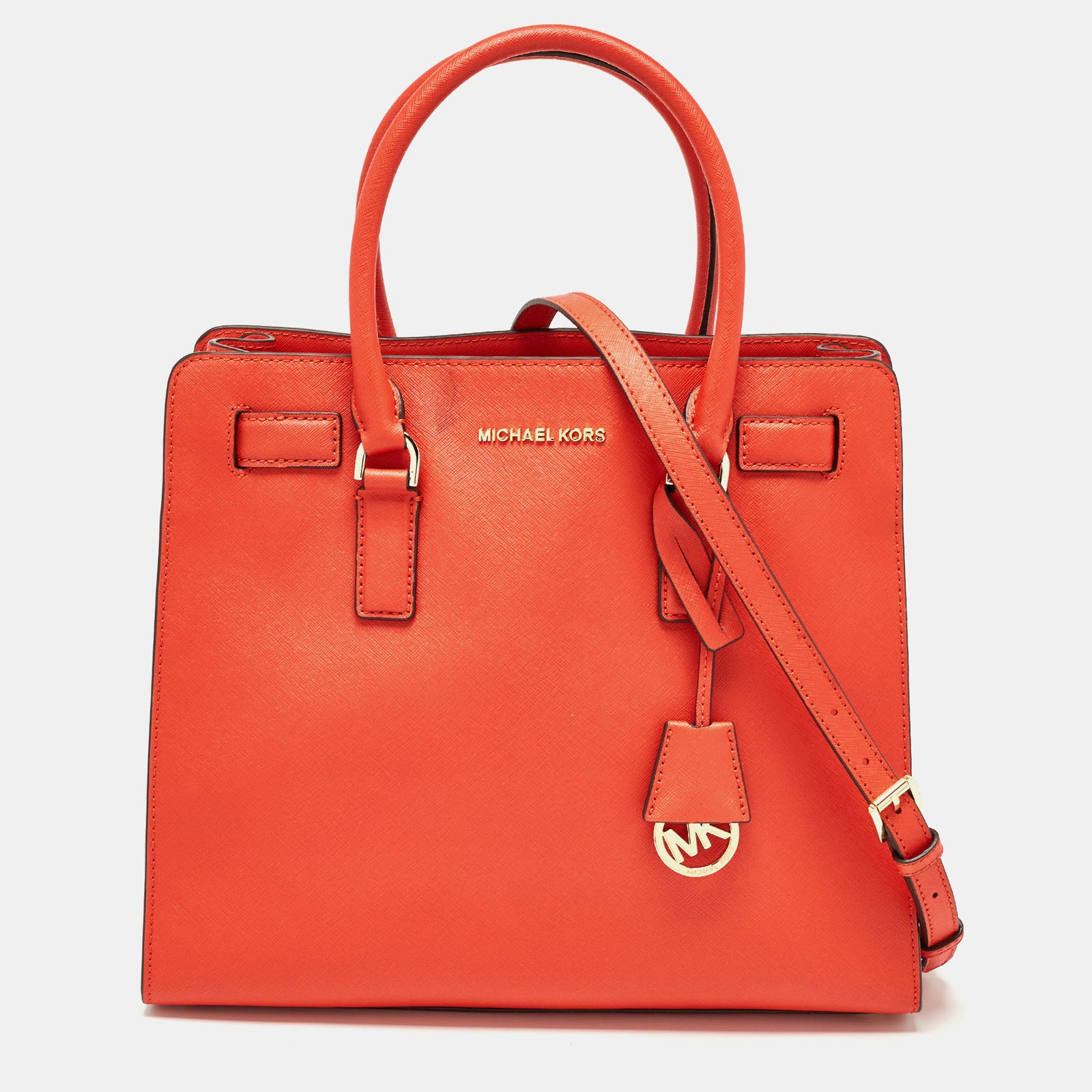 Michael Kors Red Leather Hamilton North South Tote