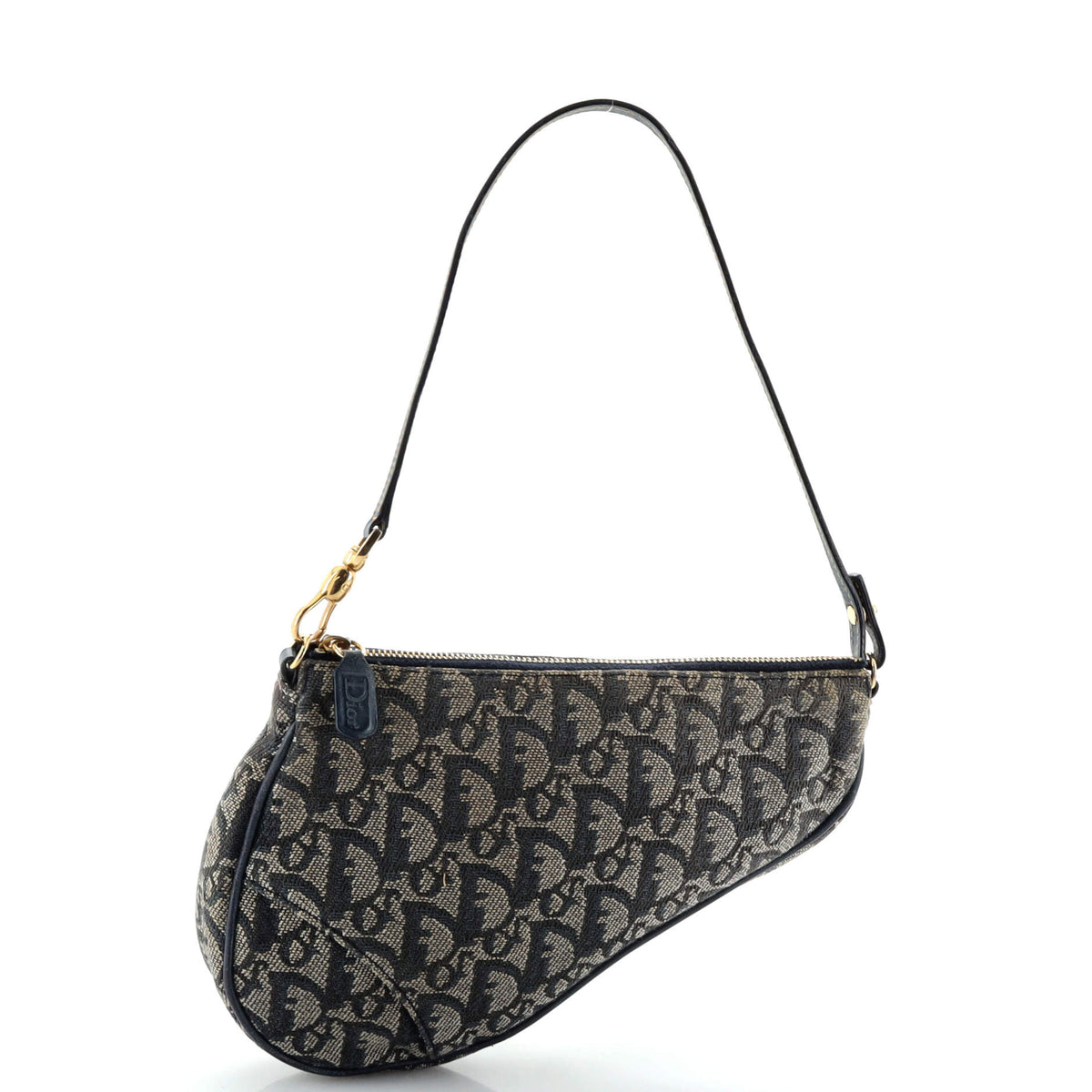 Christian Dior Vintage Saddle Bag Diorissimo Canvas Mini