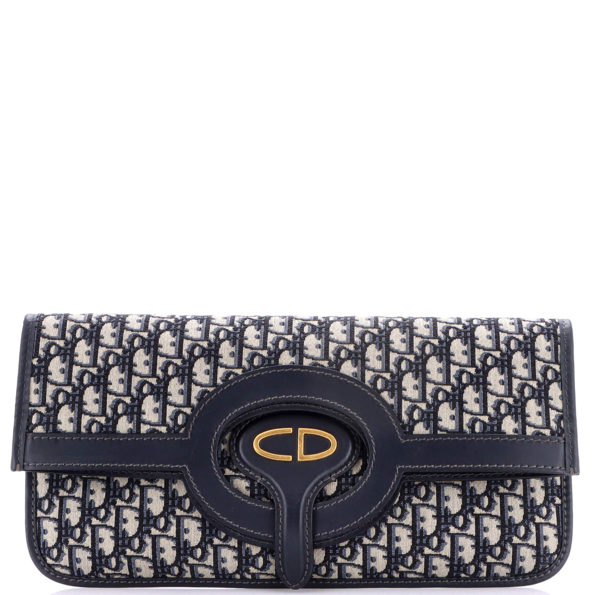 Christian Dior Fold Over Clutch Oblique Canvas