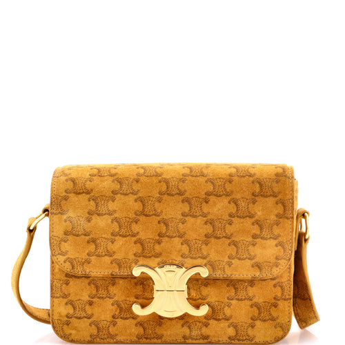 CELINE Triomphe Shoulder Bag Triomphe Suede Teen