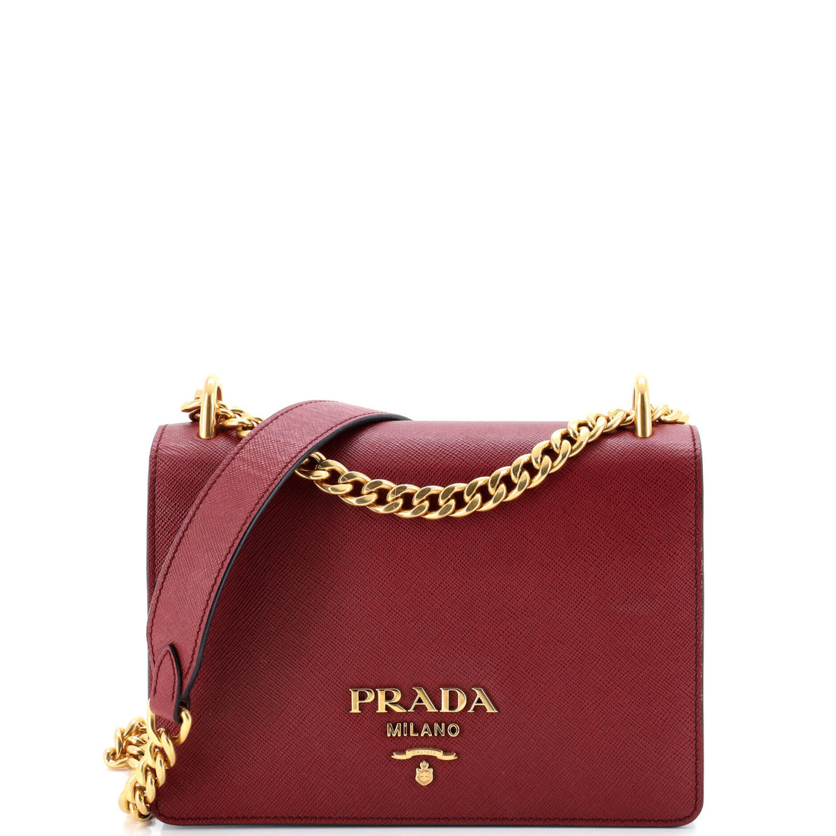 Prada PRADA Chain Flap Bag Saffiano Leather Small