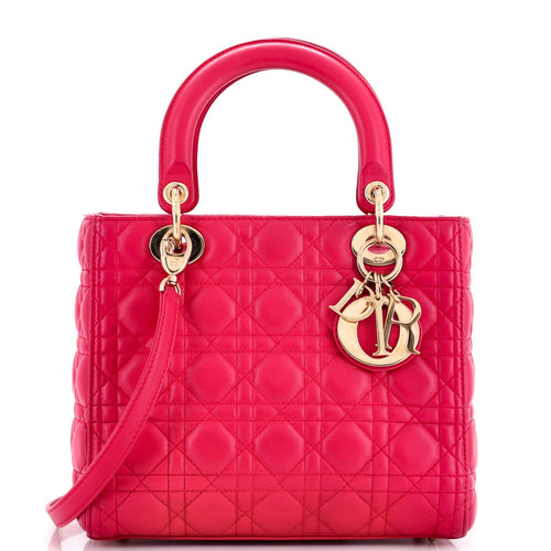 Lady Dior Bag Cannage Quilt Lambskin Medium