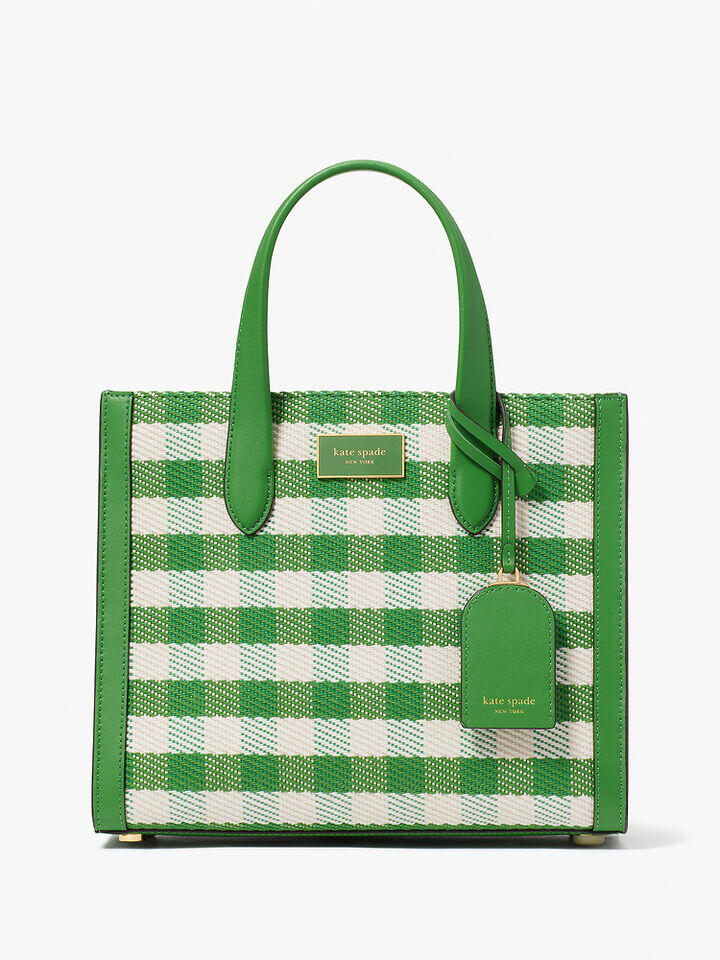 Kate Spade Au Manhattan Gingham Tweed Fabric Small Tote