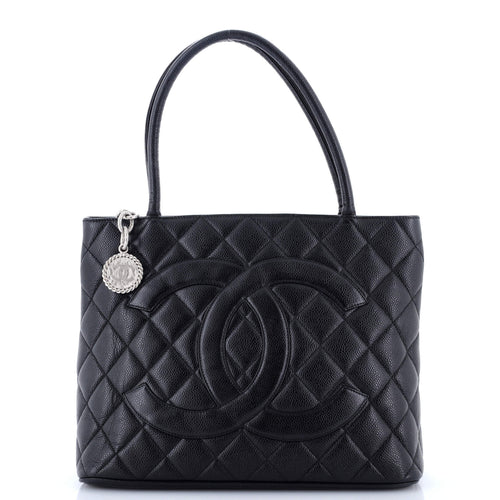 CHANEL Medallion Tote Quilted Caviar