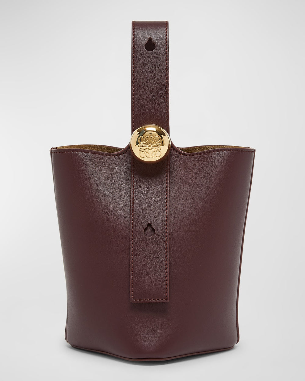 Mini Pebbled Leather Bucket Bag