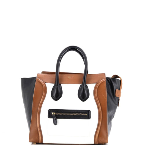 CELINE Tricolor Luggage Bag Leather Micro