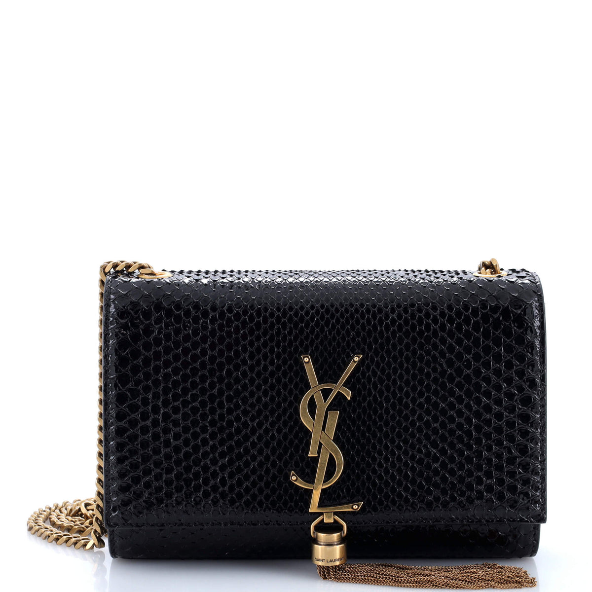 Saint Laurent Classic Monogram Tassel Crossbody Bag Python Medium