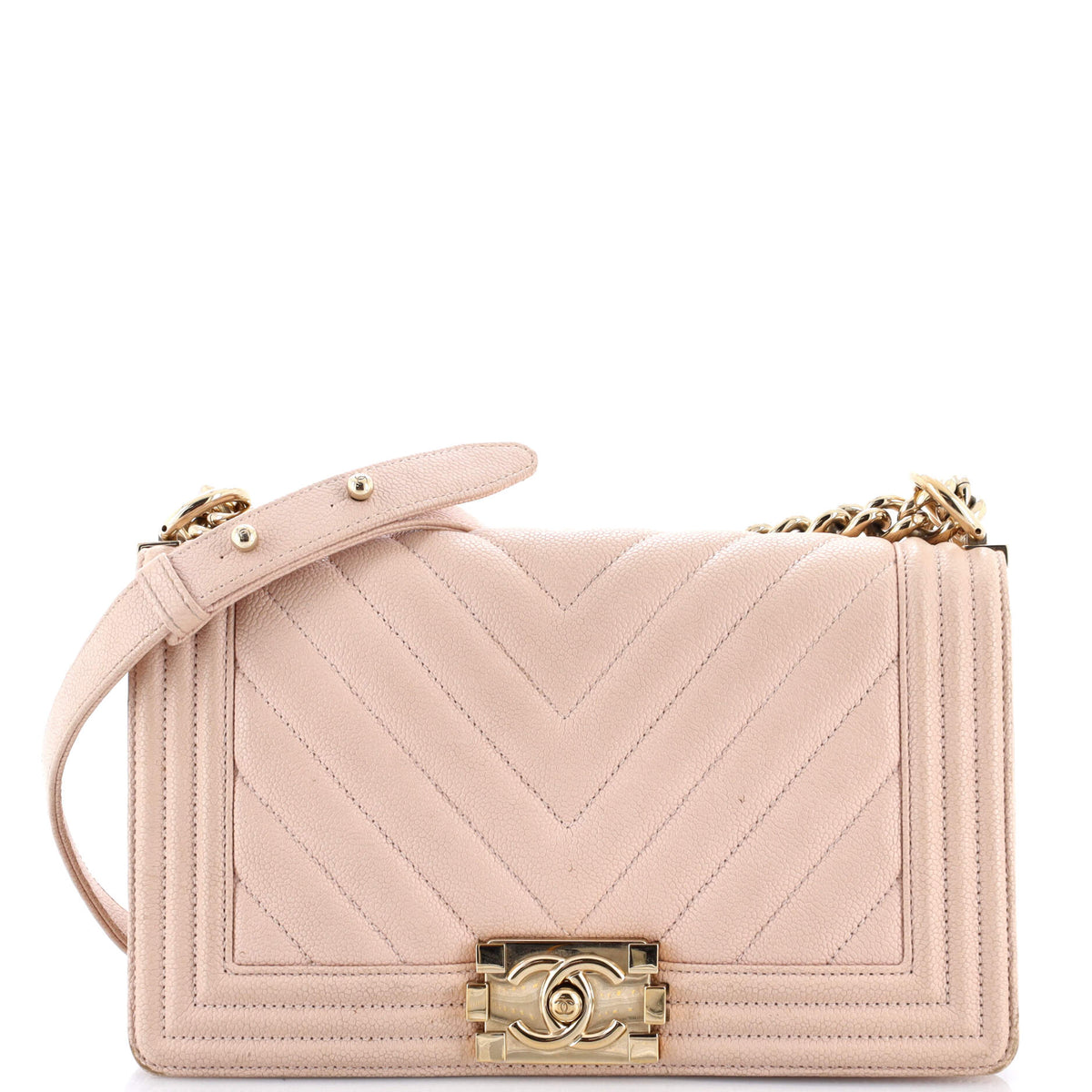 Chanel CHANEL Boy Flap Bag Chevron Caviar Old Medium