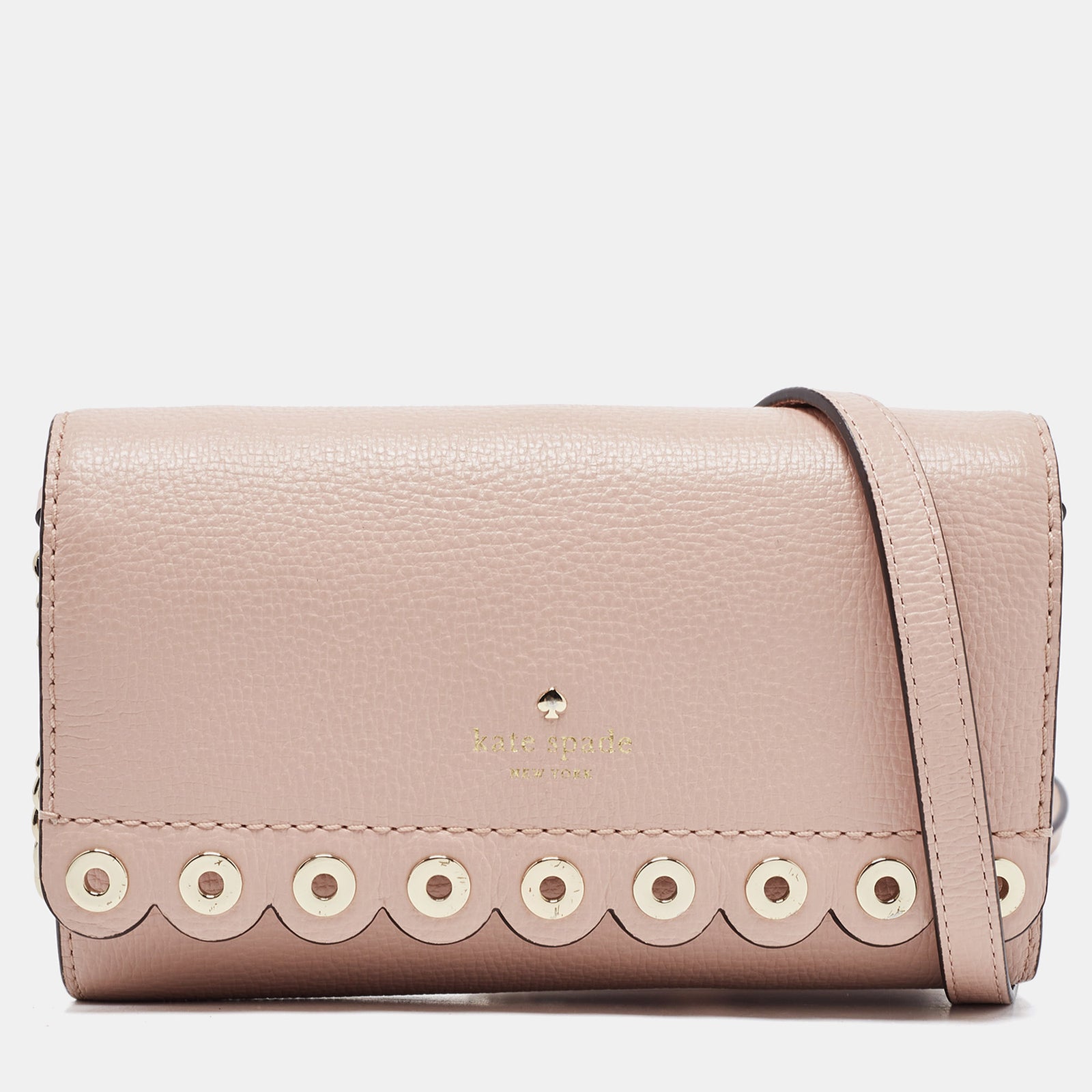 Kate Spade Umhängetasche „Paloma Road“ aus hellrosa Leder mit Klappe