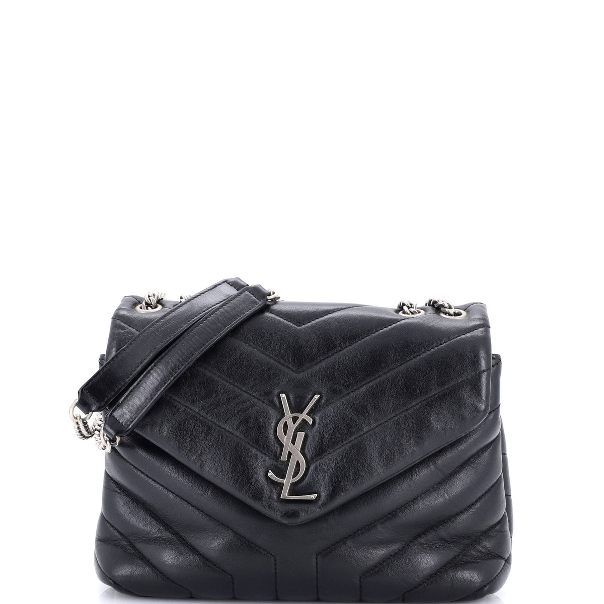 Saint Laurent Loulou Shoulder Bag Matelasse Chevron Leather Small