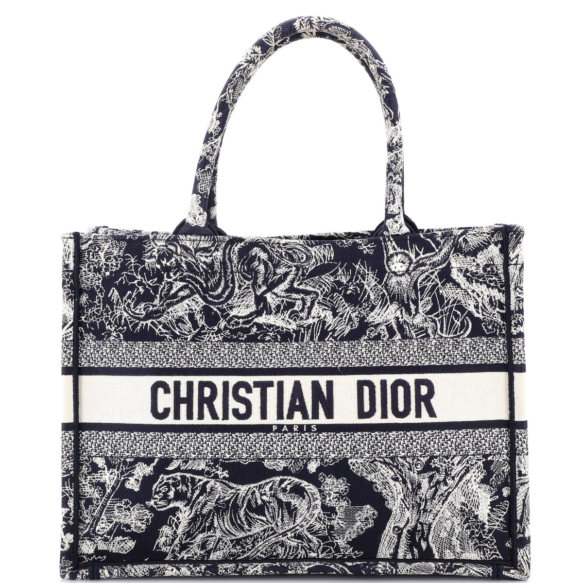 Christian Dior Book Tote Embroidered Canvas Medium