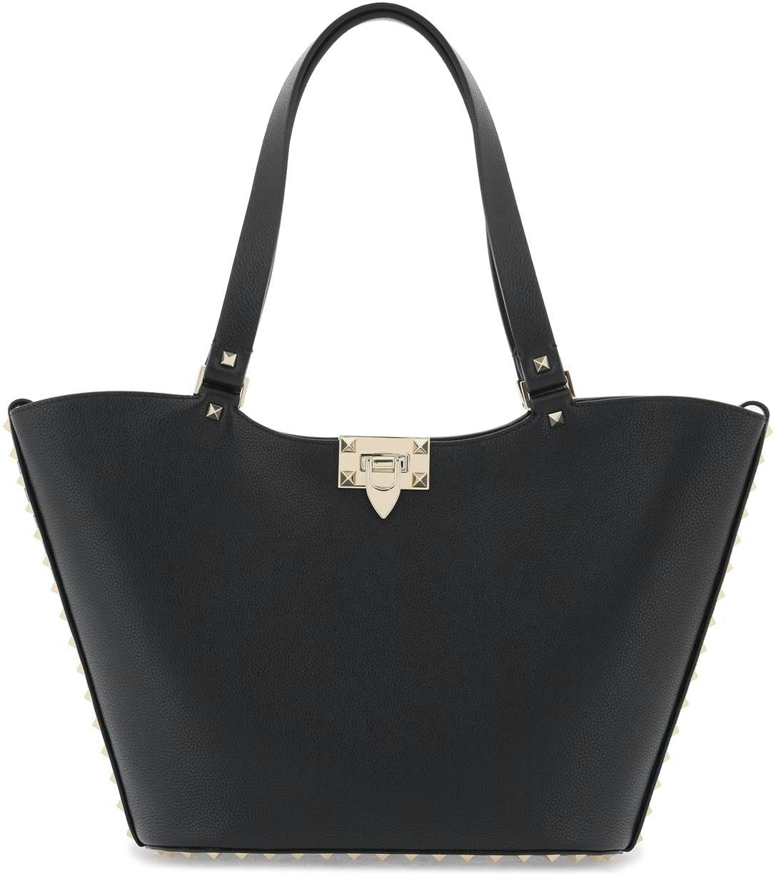 Valentino Garavani Women's Borsa Tote Rockstud Piccola in Black | 4W2B0N07TAG