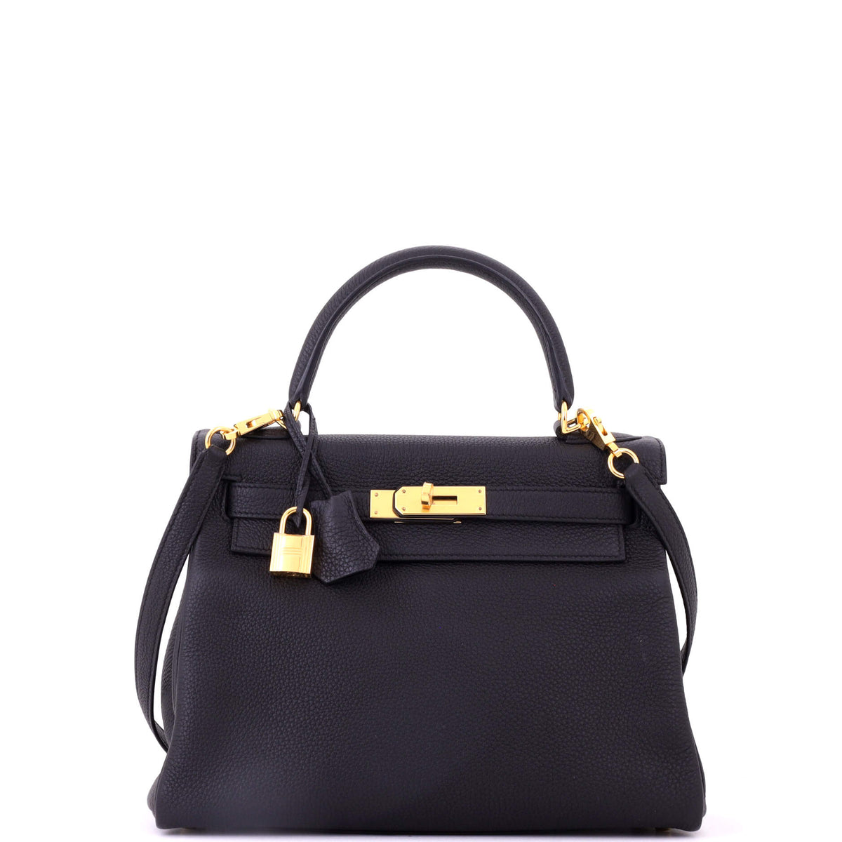 Herm?s Kelly Handbag Noir Togo with Gold Hardware 28