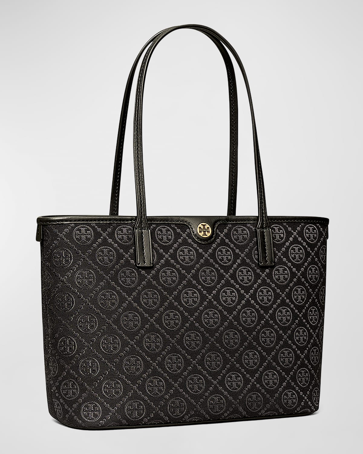 Tory Burch Small T Monogram Zip Canvas Tote Bag