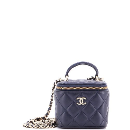 CHANEL Classic Top Handle Vanity Case with Chain Quilted Lambskin Mini