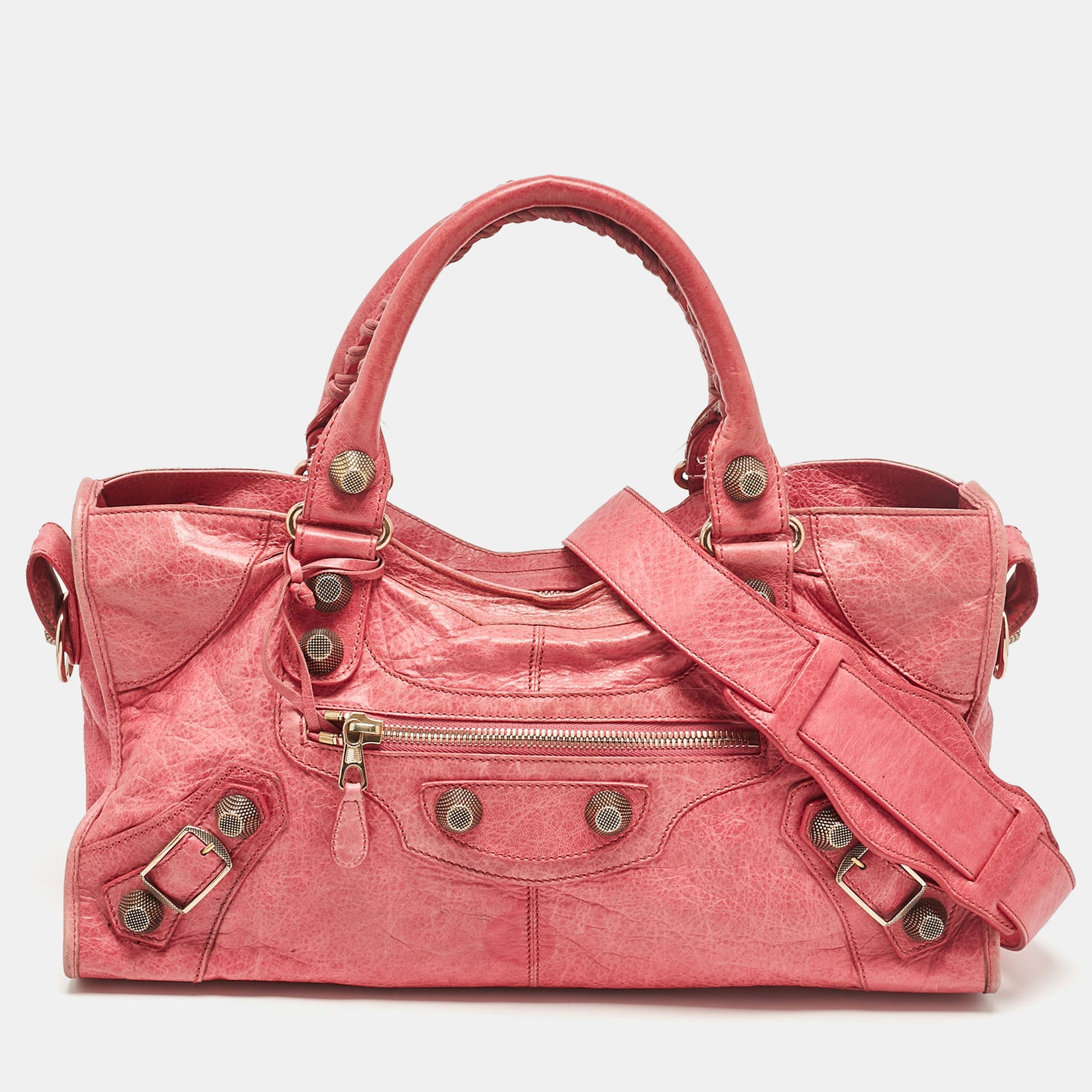 Balenciaga Fuchsiafarbene GGH Part Time-Tasche aus Leder