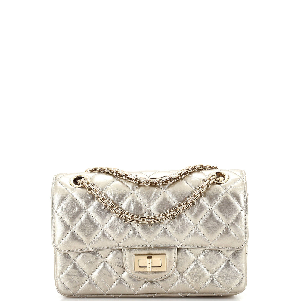 CHANEL Reissue 2.55 Flap Bag Quilted Metallic Calfskin Mini