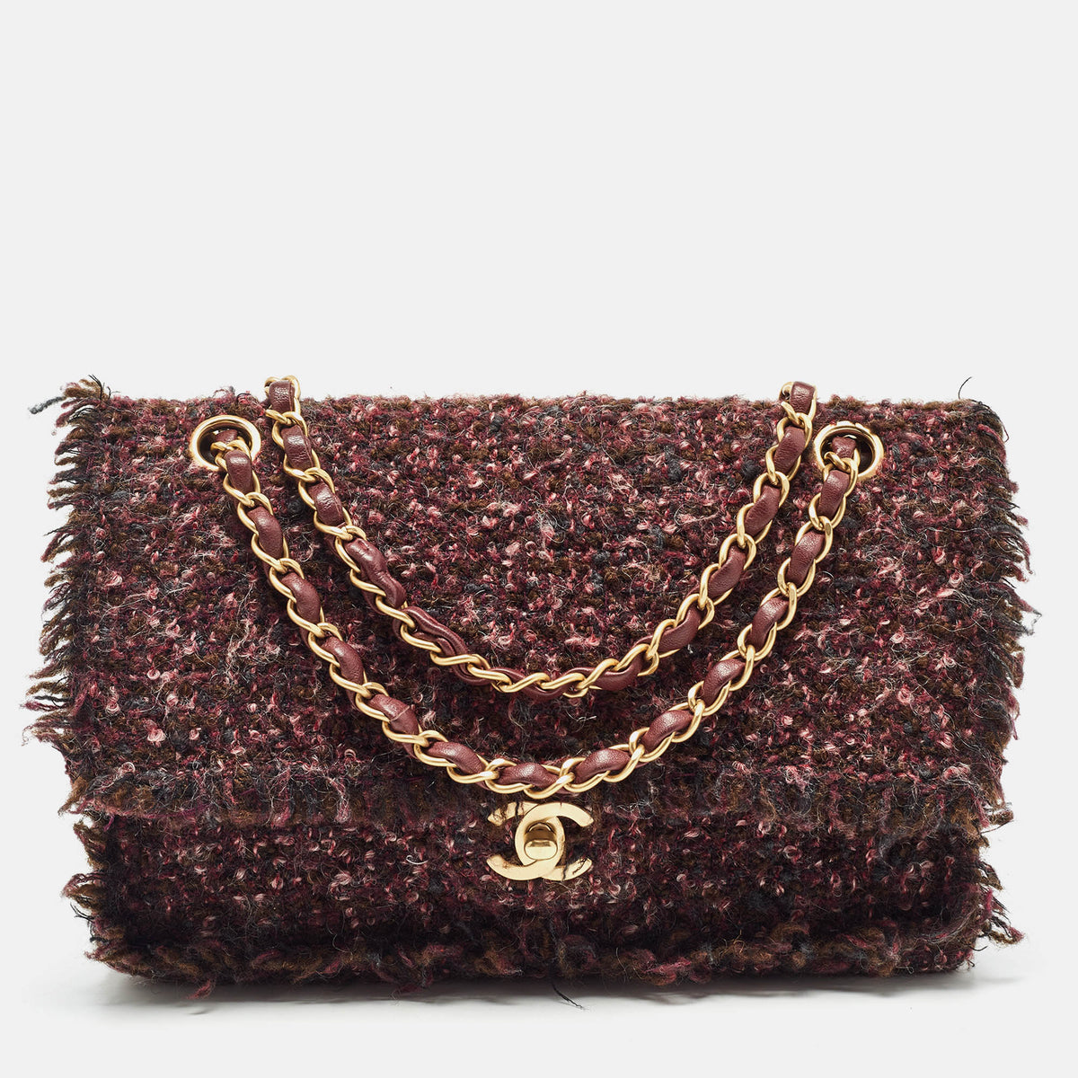 Chanel Multicolor Tweed Medium Classic Double Flap Bag