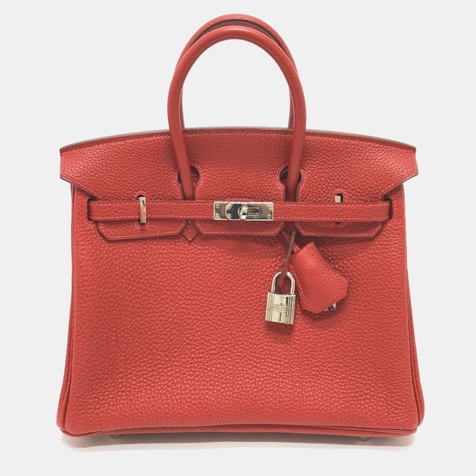 Herm?s Sac fourre-tout Birkin 25 en cuir rouge vermillon