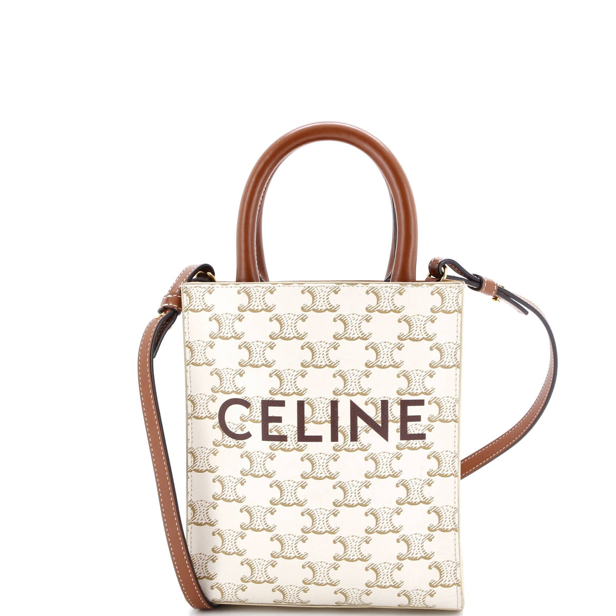 Celine CELINE Vertical Cabas Tote Triomphe Coated Canvas Mini
