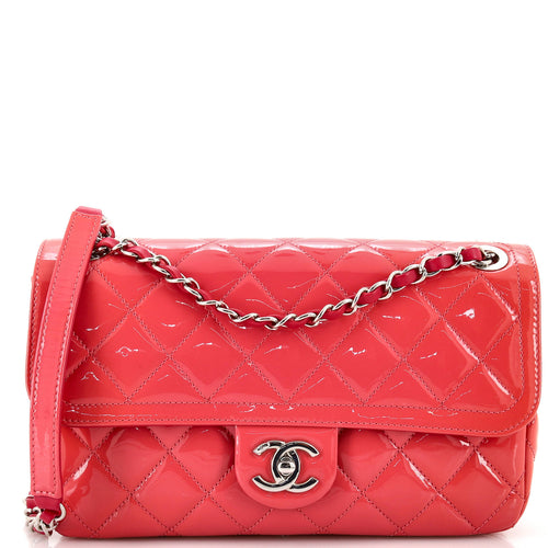 CHANEL Coco Shine Flap Bag Quilted Patent Small