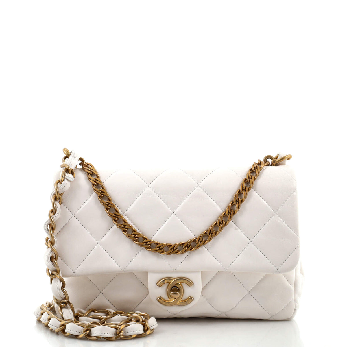 Chanel CHANEL Fancy Jewel Chain Handle Flap Bag Quilted Lambskin Small