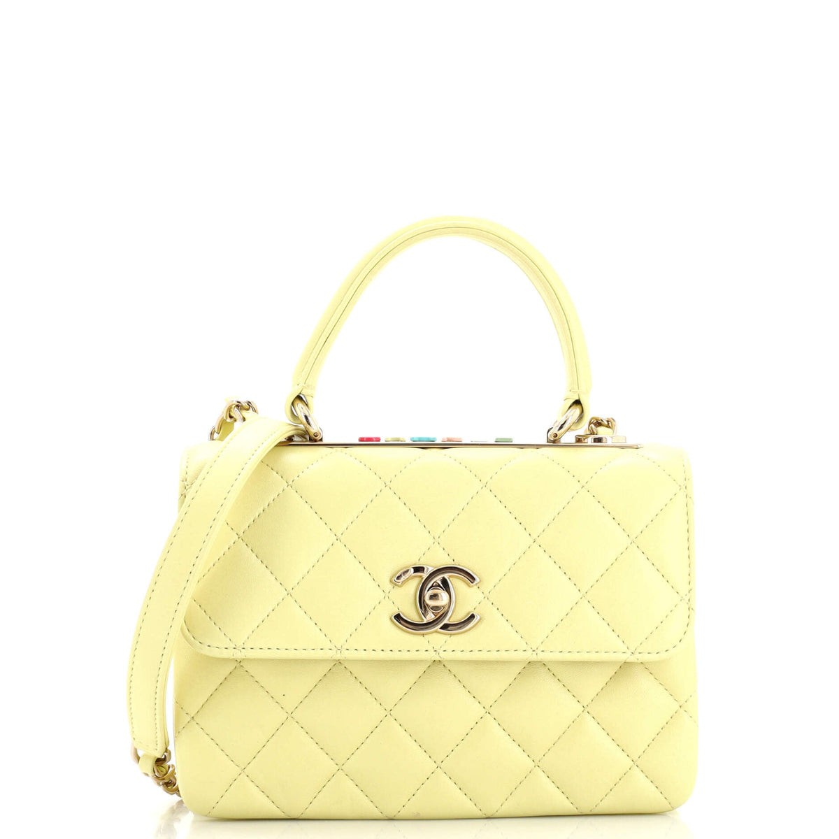 Chanel CHANEL Trendy CC Top Handle Bag Quilted Lambskin Small