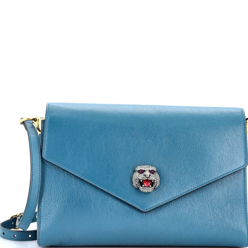 GUCCI Crystal Animalier Shoulder Bag Leather Medium