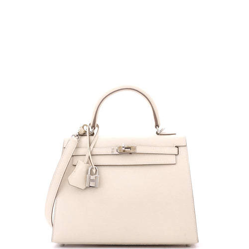 Kelly Handbag Light Epsom with Palladium Hardware 25