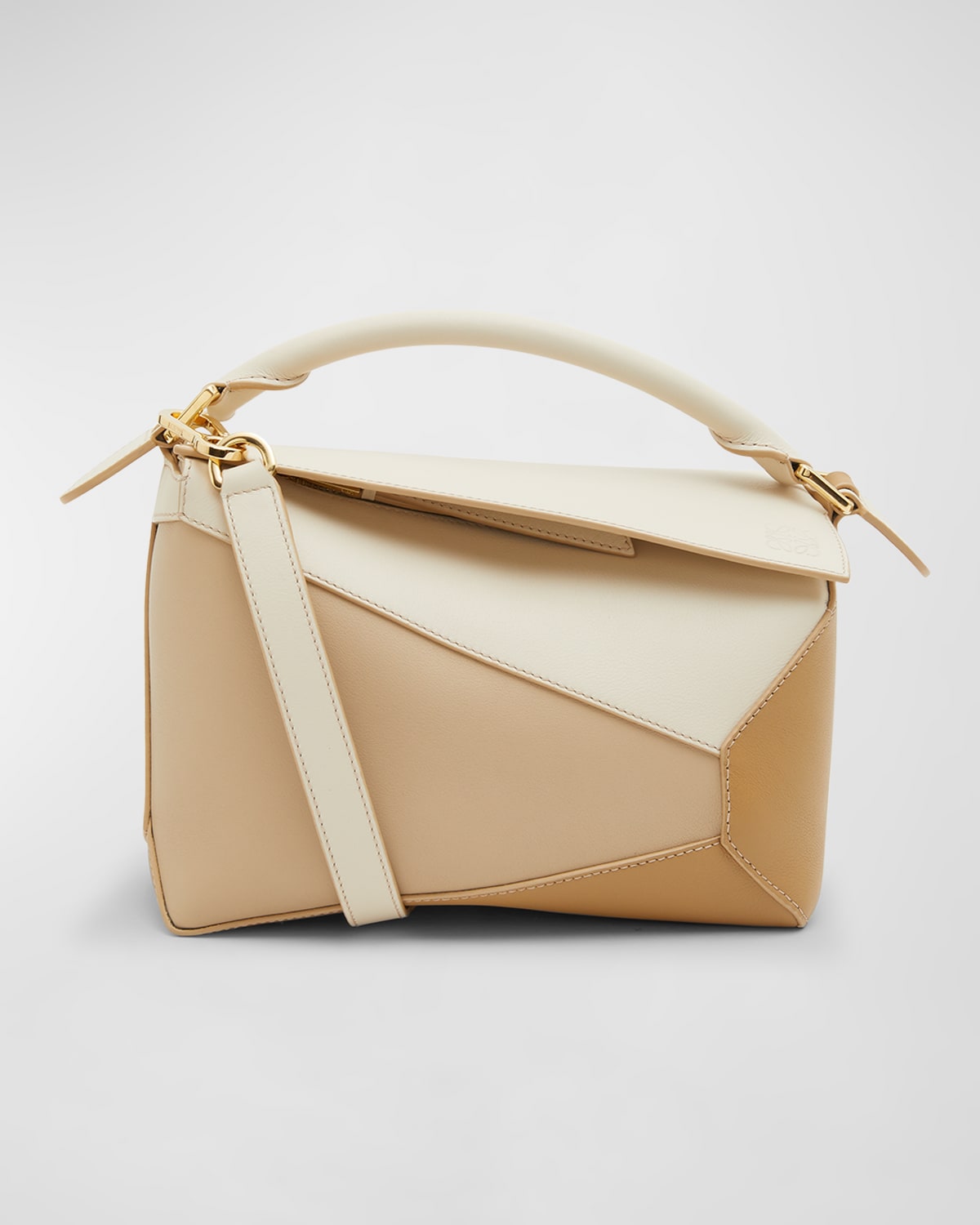 Loewe Puzzle Edge Small Top-Handle Bag in Tricolor Leather