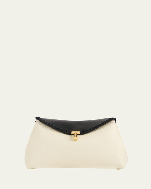 T-Lock Embroidered Leather Clutch Bag