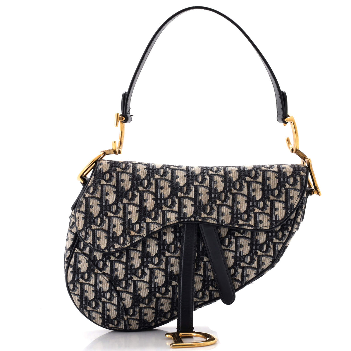 Christian Dior Saddle Handbag Oblique Canvas Medium