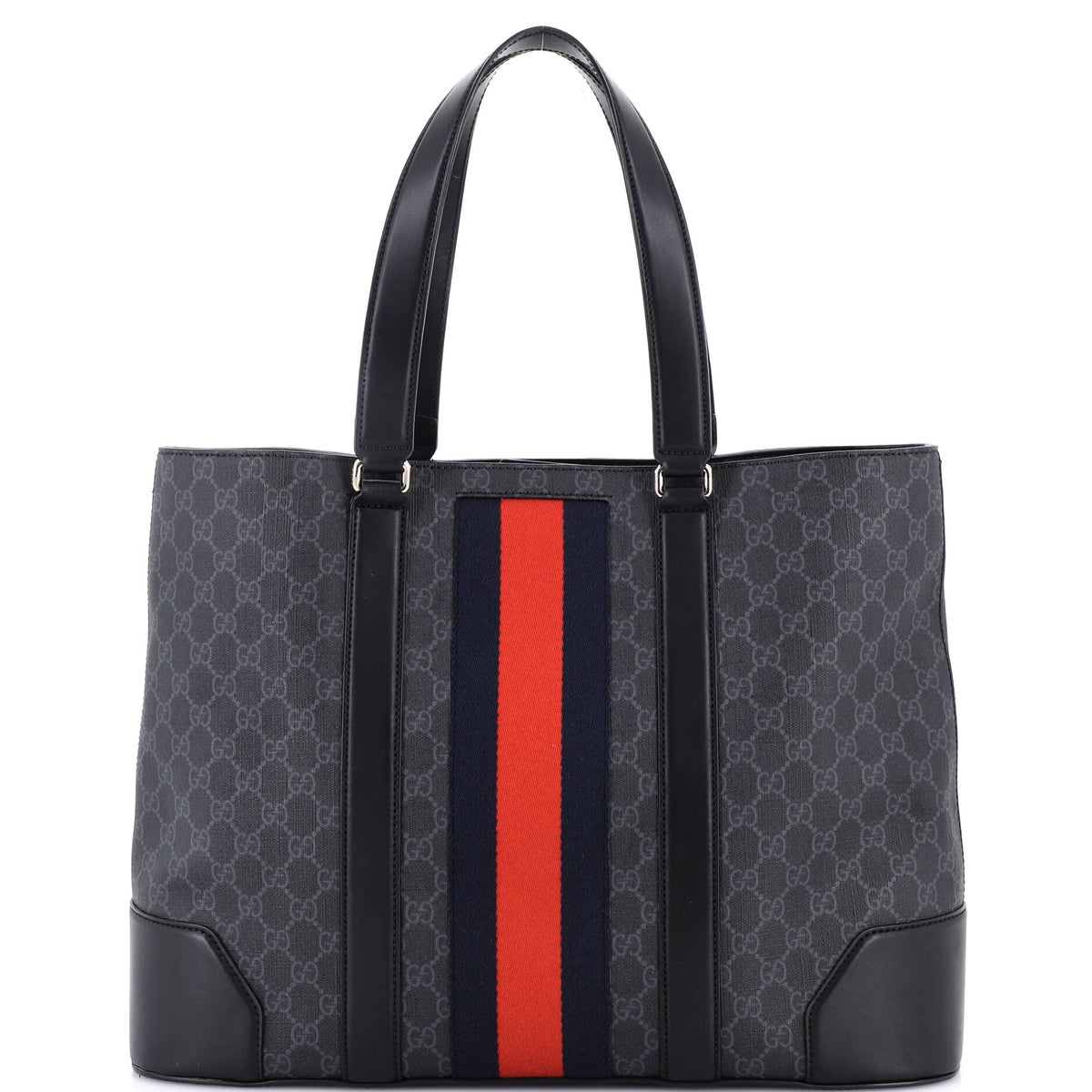 Gucci GUCCI Web Open Tote GG Coated Canvas Large